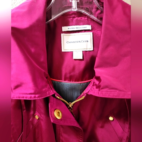 Women's Petite Raspberry Spring rain jacket - Picture 6 of 9
